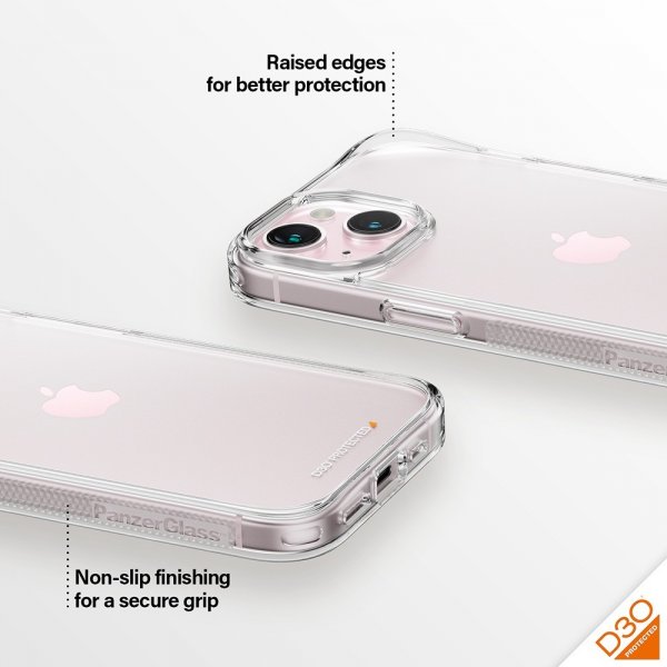 PanzerGlass iPhone 13/14/15 Skal HardCase D3O Transparent