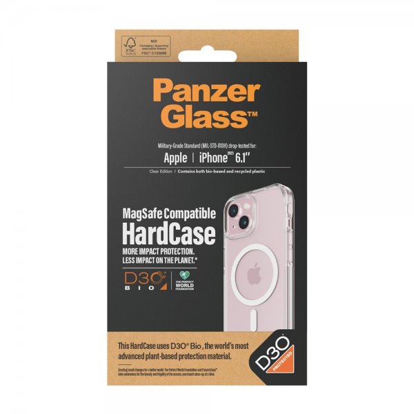 PanzerGlass iPhone 15 Skal HardCase MagSafe D3O Transparent