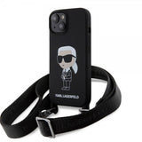 Karl Lagerfeld iPhone 15 Skal Ikonik Crossbody Svart