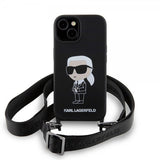 Karl Lagerfeld iPhone 15 Skal Ikonik Crossbody Svart