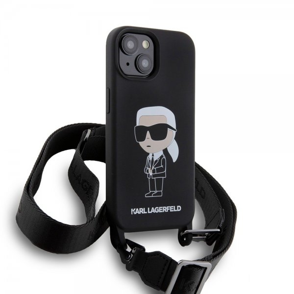 Karl Lagerfeld iPhone 15 Skal Ikonik Crossbody Svart