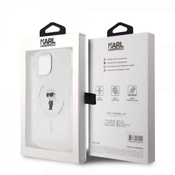 Karl Lagerfeld iPhone 15 Skal Ikonik MagSafe Transparent