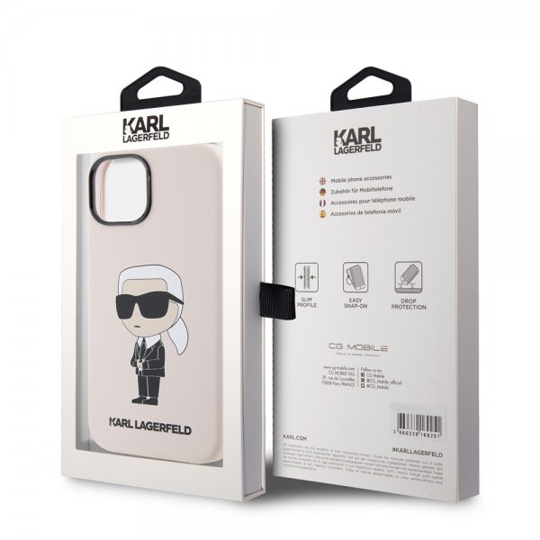 Karl Lagerfeld iPhone 15 Skal Ikonik NFT Rosa