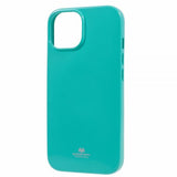 Mercury iPhone 15 Skal Jelly Glitter Cyan