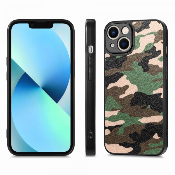 iPhone 15 Skal Kamouflage Grön