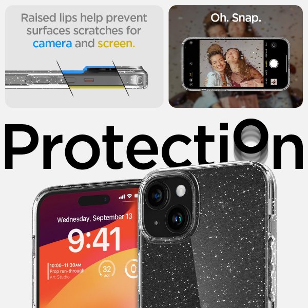 Spigen iPhone 15 Skal Liquid Crystal Glitter Crystal Quartz