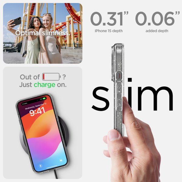Spigen iPhone 15 Skal Liquid Crystal Glitter Crystal Quartz