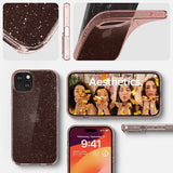 Spigen iPhone 15 Skal Liquid Crystal Glitter Rose Quartz