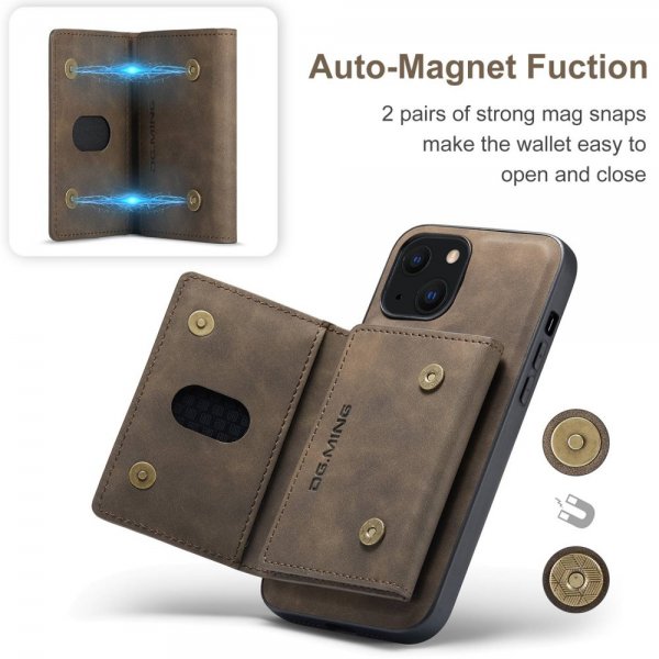 Dg.Ming iPhone 15 Skal M2 Series Löstagbar Korthållare Kaffe
