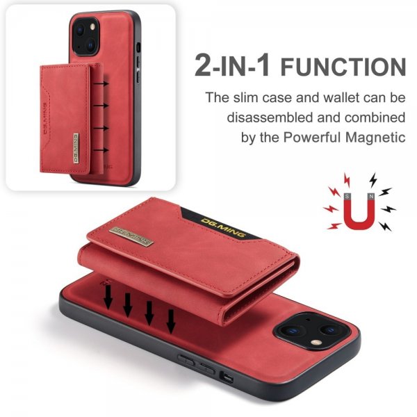 Dg.Ming iPhone 15 Skal M2 Series Löstagbar Korthållare Röd