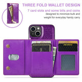 Dg.Ming iPhone 15 Skal M3 Series Löstagbar Korthållare Glitter Lila