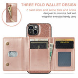 Dg.Ming iPhone 15 Skal M3 Series Löstagbar Korthållare Glitter Roseguld