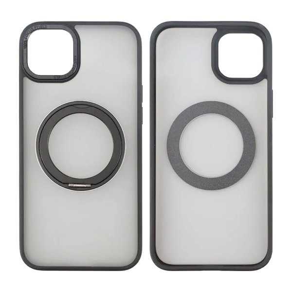 Rvelon iPhone 15 Skal Roterbart MagSafe Stativ Matt Svart