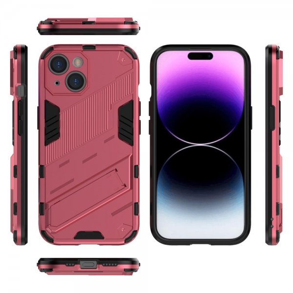 iPhone 15 Skal med Stativ Magenta