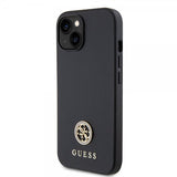 Guess iPhone 15 Skal Metal Logo Strass Svart