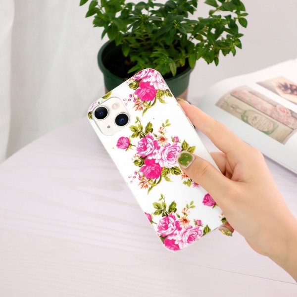 iPhone 15 Skal Motiv Rosor Vit