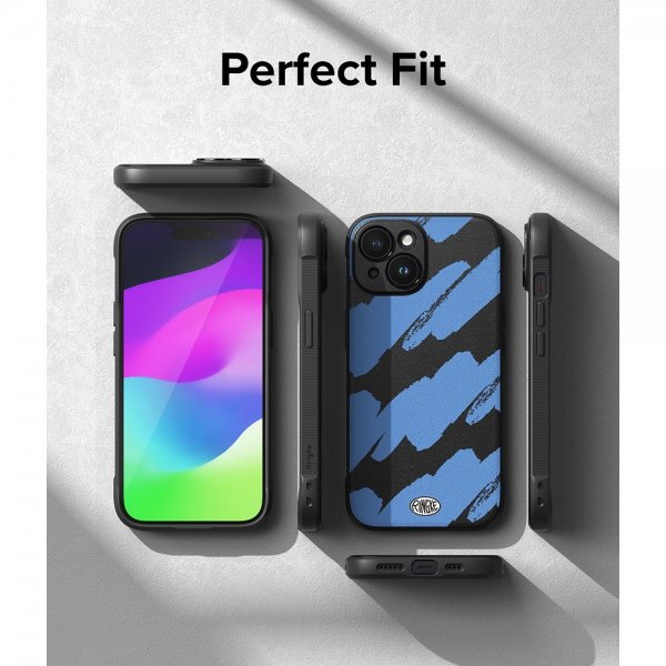 Ringke iPhone 15 Skal Onyx Design Blue Brush