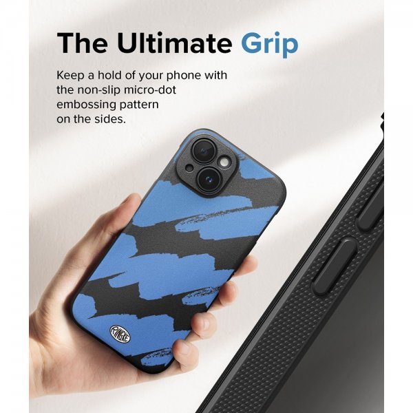 Ringke iPhone 15 Skal Onyx Design Blue Brush