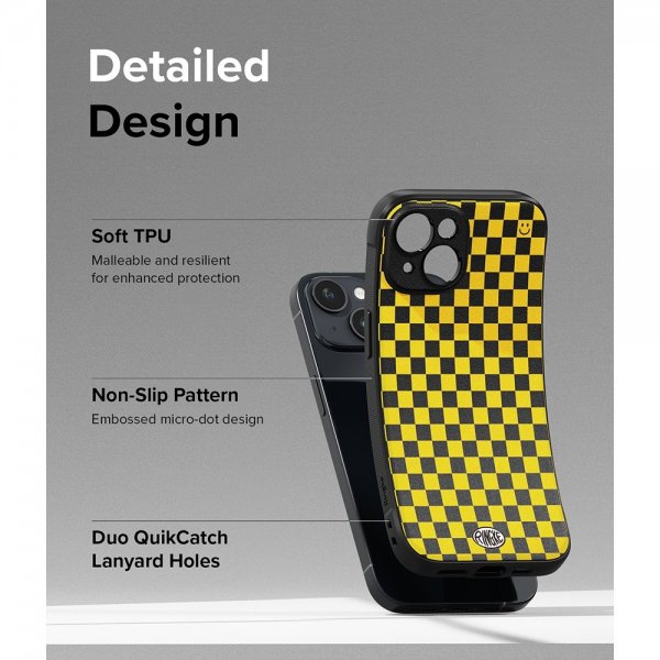 Ringke iPhone 15 Skal Onyx Design Checkerboard Yellow
