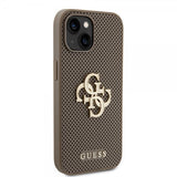 Guess iPhone 15 Skal Perforated Glitter Brun