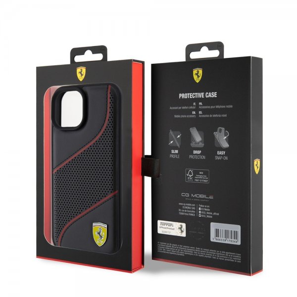 Ferrari iPhone 15 Skal Perforerad Svart