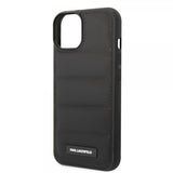 Karl Lagerfeld iPhone 15 Skal Quilted Nylon Puffy Case Logo Plate Svart