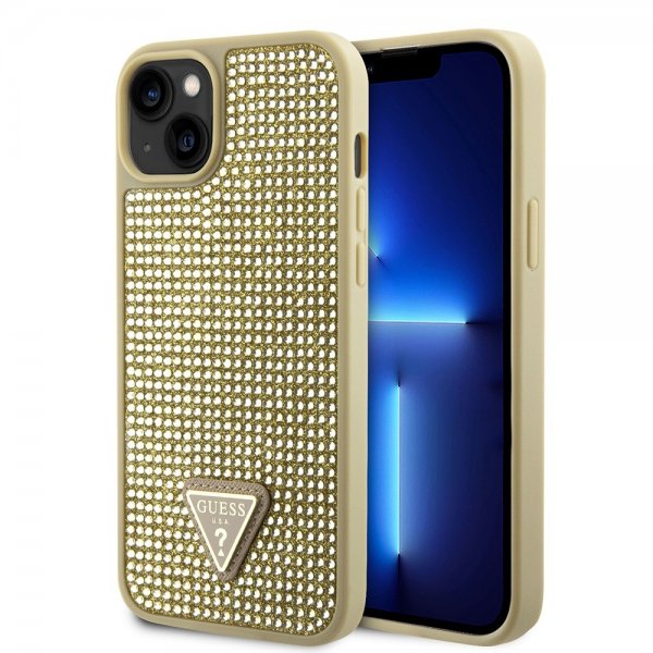 Guess iPhone 15 Skal Rhinestone Guld