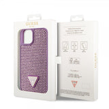 Guess iPhone 15 Skal Rhinestone Lila