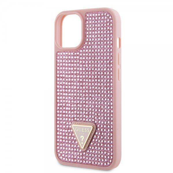 Guess iPhone 15 Skal Rhinestone Rosa