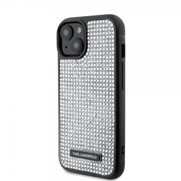 Karl Lagerfeld iPhone 15 Skal Rhinestone Silver