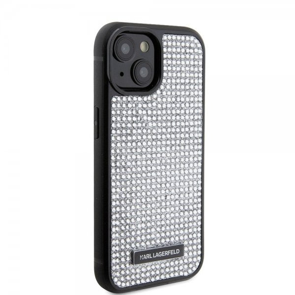 Karl Lagerfeld iPhone 15 Skal Rhinestone Silver