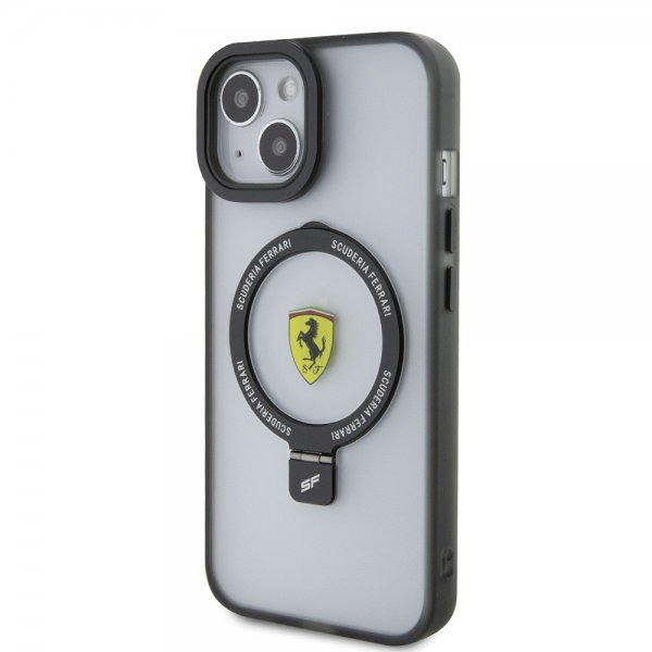 Ferrari iPhone 15 Skal Ring Stand MagSafe Svart