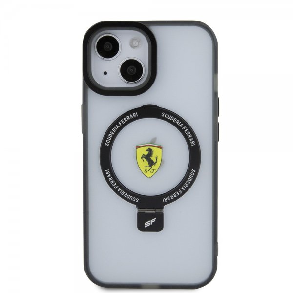 Ferrari iPhone 15 Skal Ring Stand MagSafe Svart