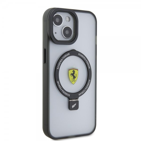 Ferrari iPhone 15 Skal Ring Stand MagSafe Svart