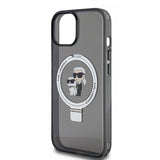 Karl Lagerfeld iPhone 15 Skal Ring Stand MagSafe Svart