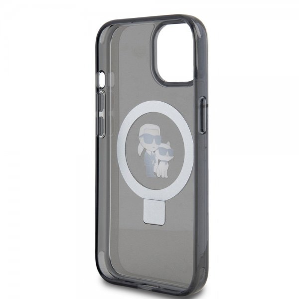 Karl Lagerfeld iPhone 15 Skal Ring Stand MagSafe Svart