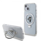 Karl Lagerfeld iPhone 15 Skal Ring Stand MagSafe Vit