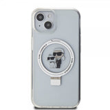 Karl Lagerfeld iPhone 15 Skal Ring Stand MagSafe Vit