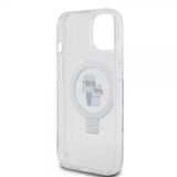 Karl Lagerfeld iPhone 15 Skal Ring Stand MagSafe Vit