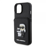 Karl Lagerfeld iPhone 15 Skal Saffiano Card Slots & Stand Svart