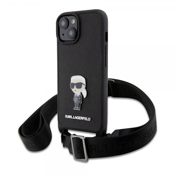 Karl Lagerfeld iPhone 15 Skal Saffiano Crossbody Svart