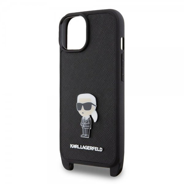 Karl Lagerfeld iPhone 15 Skal Saffiano Crossbody Svart