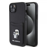 Karl Lagerfeld iPhone 15 Skal Saffiano Double Cardslot Svart