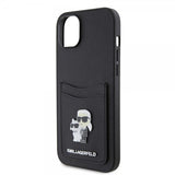 Karl Lagerfeld iPhone 15 Skal Saffiano Double Cardslot Svart