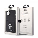 Karl Lagerfeld iPhone 15 Skal Saffiano Double Cardslot Svart