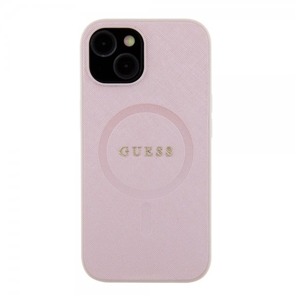 Guess iPhone 15 Skal Saffiano MagSafe Rosa