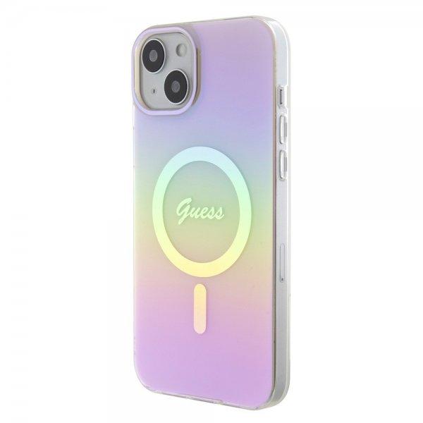 Guess iPhone 15 Skal Script MagSafe Rosa