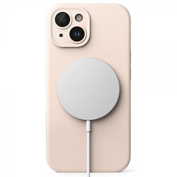 Ringke iPhone 15 Skal Silicone Magnetic Pink Sand