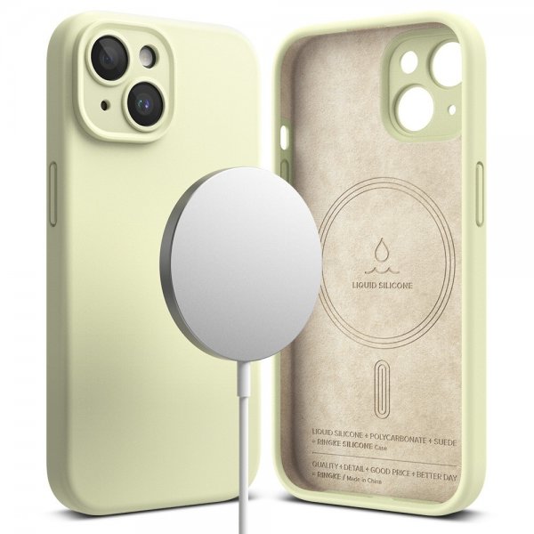 Ringke iPhone 15 Skal Silicone Magnetic Sunny Lime