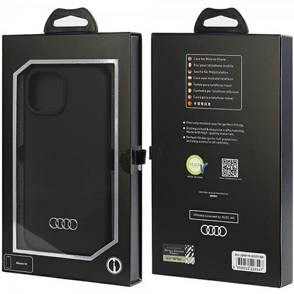 Audi iPhone 15 Skal Silicone Svart